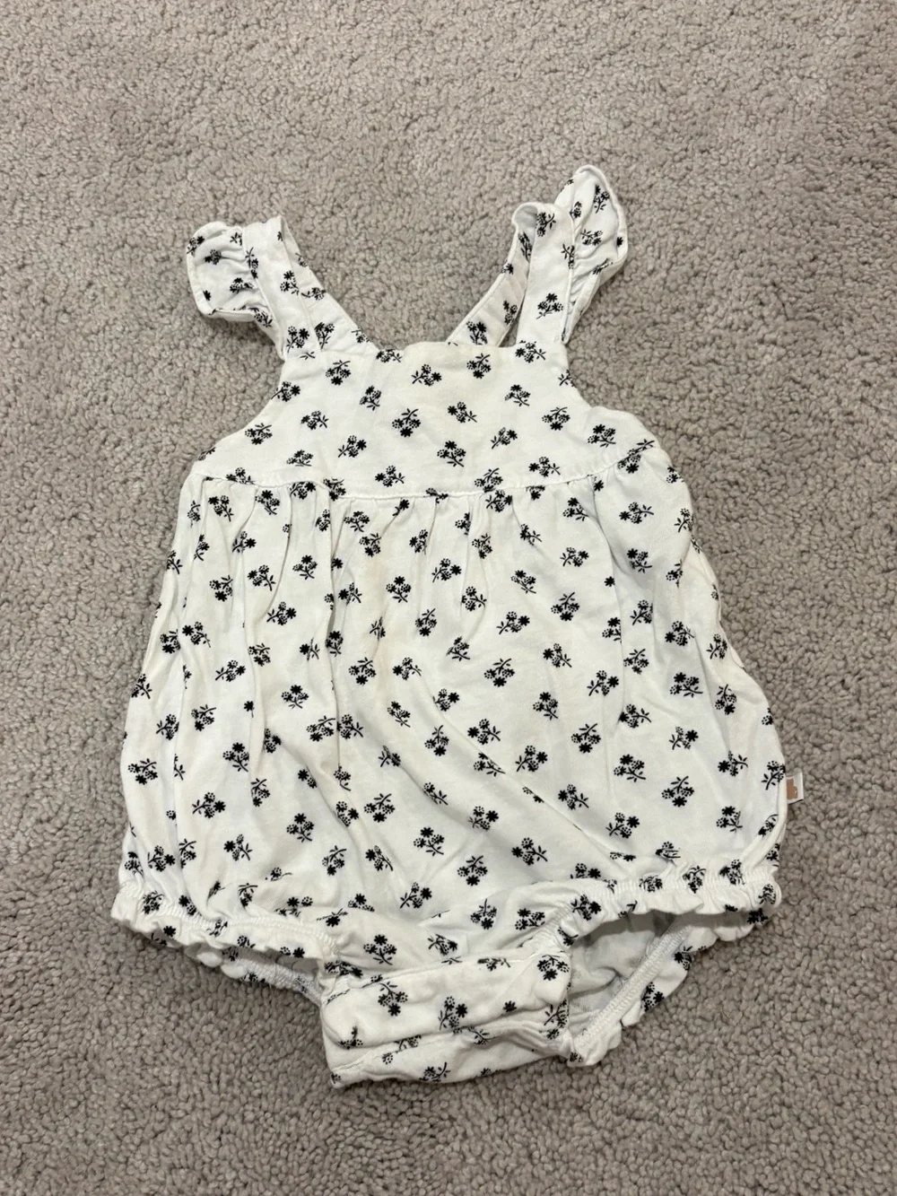 GAP White Floral Print Baby One-Piece
